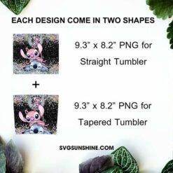 Stitch And Angel Ohana Coffee 20oz Skinny Tumbler Wrap PNG, Lilo And Stitch Tumbler Template PNG Design