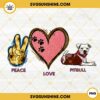Peace Love Pit Bull PNG, Pit Bull Terrier Lover PNG, Dog Paw Heart PNG, Dog Mom PNG Instant Download