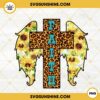 Leopard Faith Cross Sunflower Wings PNG, Jesus PNG, Western Boho Christian PNG