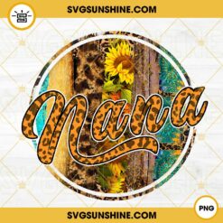 Nana Leopard Sunflower PNG, Western PNG, Retro PNG Designs Download