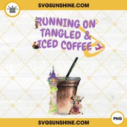 Running On Tangled And Iced Coffee PNG, Trendy Iced Coffee Quotes PNG, Disney Tangled PNG