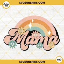 Vintage Retro Mama Rainbow PNG, Hippie Mom PNG, Happy Mother’s Day PNG Design