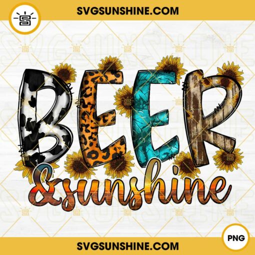 Beer Sunshine PNG, Western PNG, Sunflower PNG, Funny Vacation Drinks PNG