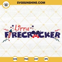 Little Firecracker Mickey Ears SVG, Fireworks SVG, 4th Of July Vacation SVG, Disney American SVG PNG DXF EPS