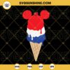 Mickey Ice Cream USA SVG, 4th Of July SVG, Patriotic SVG, Independence Day Disney Vacation SVG PNG DXF EPS Cut File