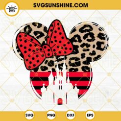 Minnie Mouse Head Castle Leopard SVG, Disney Vacation SVG, Disney Girl SVG, Family Trip SVG PNG DXF EPS Download