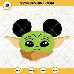 Baby Yoda Mickey Ears SVG, The Mandalorian SVG, Mickey Mouse Yoda SVG, Star Wars Disney SVG PNG DXF EPS Cricut