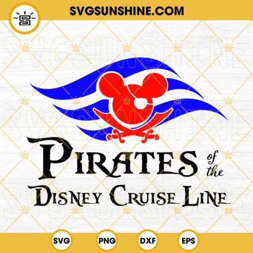 Pirates Of The Disney Cruise Line SVG, Mickey Mouse Pirate Flag SVG, Disney Cruise Trip SVG PNG DXF EPS