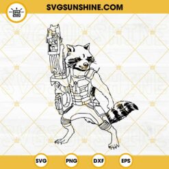 Rocket Raccoon SVG, The Guardians Of The Galaxy SVG, Marvel Comics Hero SVG PNG DXF EPS