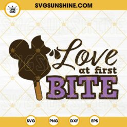 Love At First Bite Disney Snack SVG, Mickey Cream SVG, Disney Food And Drinks SVG, Disneyland Vacation SVG PNG DXF EPS