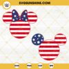 Mickey And Minnie Ears Stars And Stripes SVG, USA Flag SVG, Patriotic SVG, Disney 4th Of July SVG PNG DXF EPS