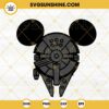 Millennium Falcon Mickey Ears SVG, Spaceship SVG, Star Wars Disney Mouse SVG PNG DXF EPS Cricut Files