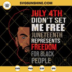 July 4th Didn’t Set Me Free Juneteenth Represents Freedom For Black People SVG, Black Men Half Face SVG, African American SVG