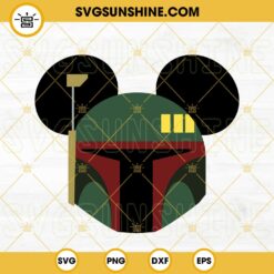 Boba Fett Mickey Ears SVG, The Mandalorian SVG, Star Wars Disney SVG PNG DXF EPS Cricut