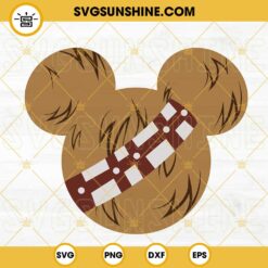 Chewbacca Mickey Mouse SVG, Chewie SVG, Disney Star Wars SVG PNG DXF EPS Digital Download