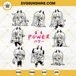 Power Chainsaw Man Chibi SVG Bundle, Anime SVG PNG DXF EPS Cut Files