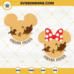 Mickey And Minnie Head Hakuna Matata SVG, Animal Kingdom SVG, Disney Safari Vacation SVG PNG DXF EPS