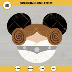 Princess Leia Mickey Ears SVG, Disney Mouse Star Wars SVG PNG DXF EPS