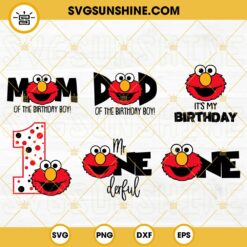 Elmo Birthday SVG Bundle, 1st Birthday SVG, Sesame Street SVG, Kid Birthday SVG PNG DXF EPS