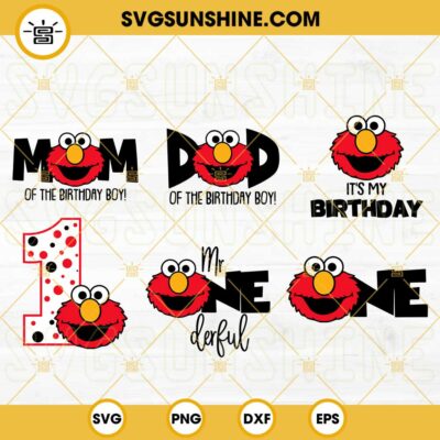 Elmo Birthday SVG Bundle, 1st Birthday SVG, Sesame Street SVG, Kid ...