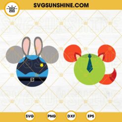 Judy Hopps And Nick Wilde Mouse Ears SVG, Mickey Head SVG, Disney Zootopia SVG PNG DXF EPS Cricut