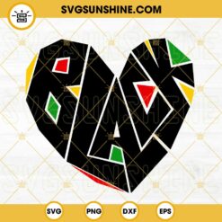 Black African Heart SVG, Black History SVG, Juneteenth SVG, Black Lives Matter SVG PNG DXF EPS