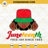 Juneteenth Free Ish Since 1865 Black Woman With Bucket Hat SVG, Melanin Girl SVG, Afro Woman Juneteenth SVG PNG DXF EPS Cricut