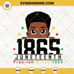 Juneteenth Free Ish Since 1865 Boy SVG, Peekaboo Boy SVG, African American Kids SVG, Melanin Boy SVG PNG DXF EPS