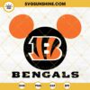 Mickey Head Bengals SVG, Cincinnati Bengals Mouse Ears SVG, Disney NFL Football SVG PNG DXF EPS Cricut