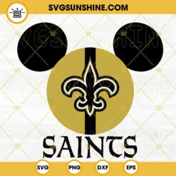 Mickey Head Saints SVG, New Orleans Saints Mouse Ears SVG, Disney NFL Football SVG PNG DXF EPS