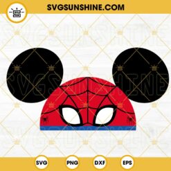 Spider Man Mickey Ears Hat SVG, Marvel Hero Disney SVG, Mickey Mouse Superhero SVG PNG DXF EPS Cut Files
