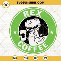 Rex Coffee Starbucks Logo SVG, Toy Story Coffee SVG, Disney Cartoon Starbucks SVG PNG DXF EPS