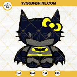 Hello Kitty Batman SVG, Kitty Cat DC Superhero SVG PNG DXF EPS