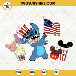 Stitch Disney Snacks 4th Of July SVG, US Flag SVG, American Best Day Ever SVG, The Independence Disney Vacation SVG PNG DXF EPS