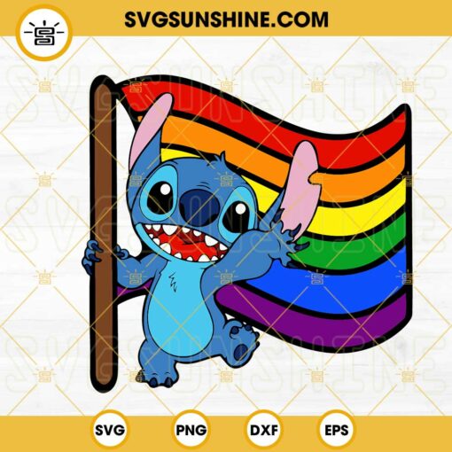 Stitch With Pride Flag SVG, Equality Stitch SVG, Love Is Love SVG, Funny LGBT SVG PNG DXF EPS Cut Files
