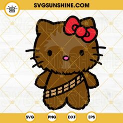 Hello Kitty Chewbacca SVG, Kitty Cat Star Wars SVG PNG DXF EPS Cut Files