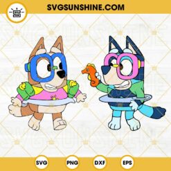 Bluey And Bingo The Pool SVG, Bluey Summer SVG, Pool Party SVG, Bluey Vacation SVG PNG DXF EPS Cricut