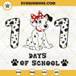101 Days Of School Dalmatian SVG, Kindergarten SVG, 100 Days Of School SVG PNG DXF EPS Cut Files