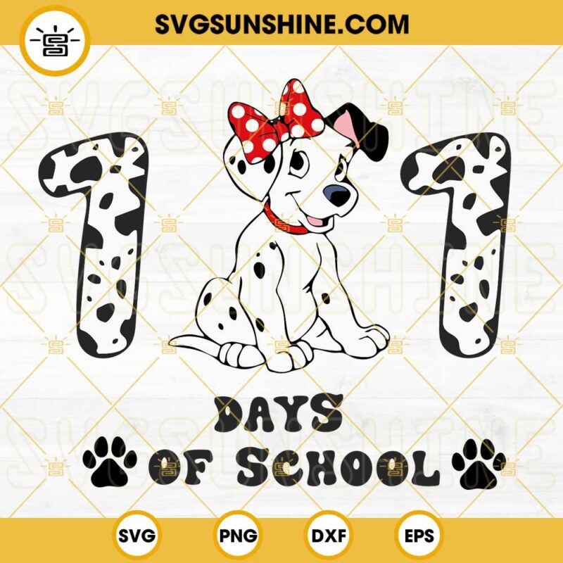 101 Days Of School Dalmatian SVG, Kindergarten SVG, 100 Days Of School ...