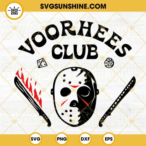 Voorhees Club SVG, Jason Voorhees Hellfire Club SVG, Horror Character SVG PNG DXF EPS
