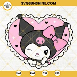 Kuromi In Heart SVG, Cute Sanrio SVG, Hello Kitty Rabbit Character SVG PNG DXF EPS Cricut