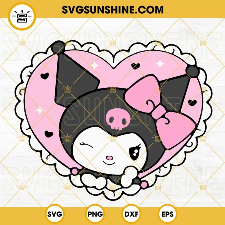 Kuromi In Heart SVG, Cute Sanrio SVG, Hello Kitty Rabbit Character SVG ...