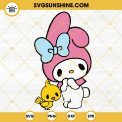 My Melody With Chicken SVG, Hello Kitty Rabbit Girl SVG, Sanrio SVG PNG DXF EPS Cricut