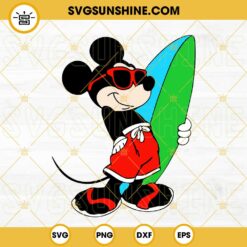 Mickey Mouse Surfboard SVG, Beach Life SVG, Mickey Surfing SVG, Disney Summer Vacation SVG PNG DXF EPS