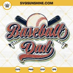 Retro Vintage Baseball Dad SVG, Sports Dad SVG, Dad Life SVG, Happy Fathers Day SVG PNG DXF EPS