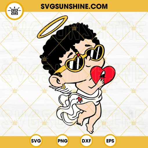 Baby Benito Angel SVG, Bad Bunny Cupid With Heart SVG, Benito Is My Valentine SVG, Un San Valentin Sin Ti SVG PNG DXF EPS