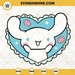 Cinnamoroll Kitty In Heart SVG, Cinnamon Hello Kitty SVG, Cute Sanrio Cartoon SVG PNG DXF EPS Cricut