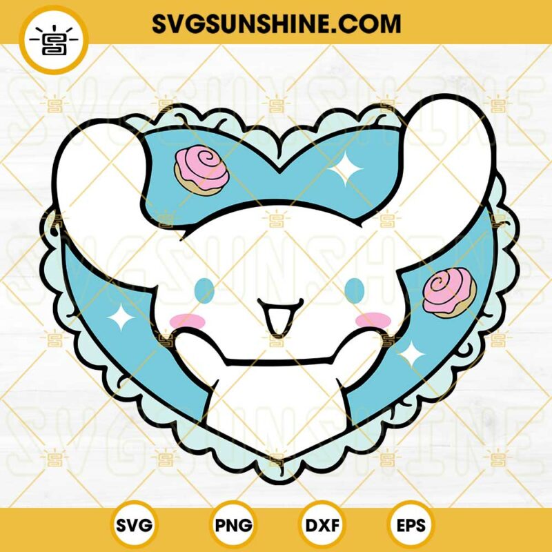 Cinnamoroll Kitty In Heart SVG, Cinnamon Hello Kitty SVG, Cute Sanrio