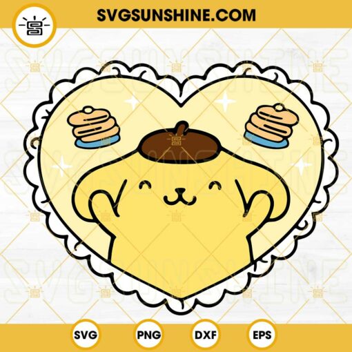 Pompompurin In Heart SVG, Hello Kitty Golden Retriever SVG, Sanrio Purin SVG PNG DXF EPS Cricut