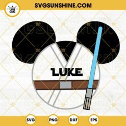 Luke Star Wars Ears Mickey SVG, Luke Skywalker SVG, Disney Star Wars SVG PNG DXF EPS